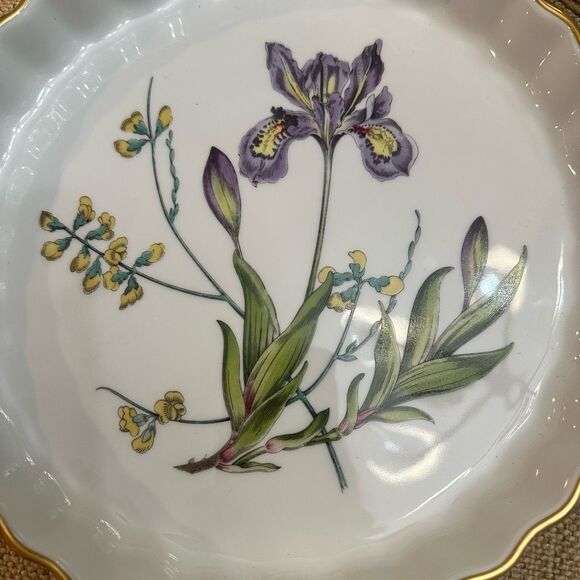 SPODE Stafford Flowers Iris & Sphaerolobium 9” Quiche Bake‎ / Serving Dish New - Picture 2 of 8
